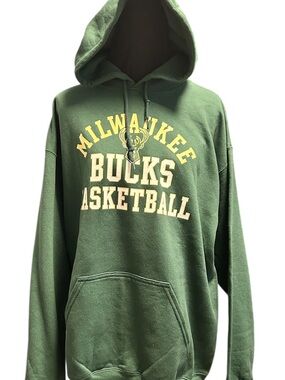 NBA Milwaukee Bucks Green and Yellow Crewneck Hoodie